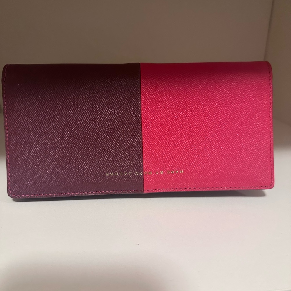 Marc by Marc Jacobs Two-Tone Pink and Burgundy Colorblock Wallet